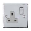 Eurolite Enhance Decorative 1 Gang Socket Polished Chrome