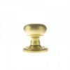 Old English Harrogate Solid Brass Mushroom Mortice Knob on Concealed Fix Rose - Satin Brass