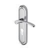 Heritage Brass Door Handle for Euro Profile Plate Ambassador Design Polished Chrome finish