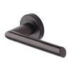 Heritage Brass Door Handle Lever Latch on Round Rose Mercury Design Matt Bronze finish