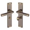 Heritage Brass Octave Bathroom Set Door Handle on 200mm Plate Antique Brass finish