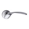 Sorrento Door Handle Lever Latch on Round Rose Lorenz Design Satin Chrome finish