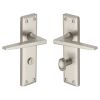 Heritage Brass Door Handle for Bathroom Kendal Design Satin Nickel finish