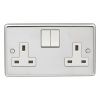 Eurolite Stainless Steel 2 Gang Socket Polished Stainless Steel