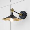 Smooth Brass Flora Wall Light in Elan Black