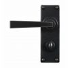 Arundel Lever Handle on Backplate (Bathroom - Left Hand) - Flat Black