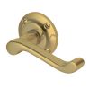 Project Hardware Door Handle Lever Latch on Round Rose Malvern Design Polished Brass finish