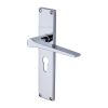 Heritage Brass Gio Euro Profile Door Handle on 200mm Plate Polished Chrome finish