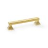 Alexander & Wilks - Jesper Square Cabinet Pull Handle - Satin Brass PVD - Centres 128mm