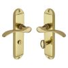 Heritage Brass Door Handle for Bathroom Maya Design Polished Brass finish