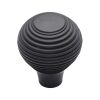 Heritage Brass Cabinet Knob Reeded Design 32mm Matt Black finish