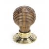 Rosewood & Aged Brass Beehive Mortice/Rim Knob Set