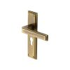 Heritage Brass Door Handle Euro Profile Atlantis Design Antique Brass finish