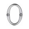 Heritage Brass Numeral 0 Face Fix 51mm (2") Satin Chrome finish