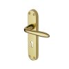 Heritage Brass Door Handle Lever Lock Sutton Design Polished Brass finish