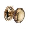 Hammered Mushroom Mortice/Rim Door Knob Aged Brass