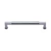 Heritage Brass Door Pull Handle Bauhaus Design 330mm Polished Chrome Finish