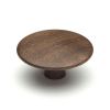 Wooden Cabinet Knob Split Design 48mm Walnut Finish