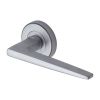 Sorrento Door Handle Lever Latch on Round Rose Swift Design Satin Chrome finish