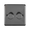 Eurolite Stainless Steel 2 Gang Dimmer Black Nickel