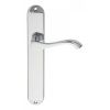 Andros Lever On Long Latch Backplate - Polished Chrome