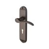 Heritage Brass Door Handle Lever Lock Maya Design Matt Bronze finish