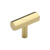 Heritage Brass Cabinet Knob Hexagon Bar Design 41mm Polished Brass finish