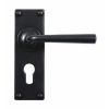 Padstow Lever Handle on Backplate (Euro Lock) - Flat Black