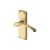 Heritage Brass Door Handle Lever Latch Sophia Short Design Satin Brass finish