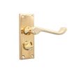 Victorian Scroll Privacy Lever Handle 115mm Polished Brass