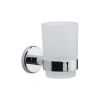 Oxford Toothbrush Holder. Wall Mounted with Frosted Glass Tumbler. Polished Chrome finish