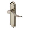 Heritage Brass Door Handle Lever Latch Sandown Design Mercury finish