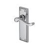 Heritage Brass Door Handle Lever Latch Edwardian Design Polished Chrome finish