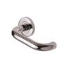 Steel Line Door Handle Lever Latch on Round Rose D Design Polished Stainless Steel finish