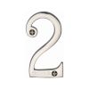 Heritage Brass Numeral 2 Face Fix 76mm (3") Polished Nickel finish