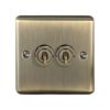 Eurolite Enhance Decorative 2 Gang Toggle Switch Antique Brass