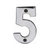 Heritage Brass Numeral 5 Face Fix 76mm (3") Polished Chrome finish