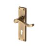 Heritage Brass Door Handle Lever Lock Bedford Design Antique Brass finish