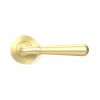 Satin Brass Newbury Lever on Rose Set (Plain)