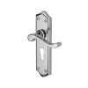 Heritage Brass Door Handle for Euro Profile Plate Buckingham Design Polished Chrome finish