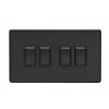 Eurolite Concealed 3mm 4 Gang Switch Matt Black