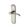 Heritage Brass Door Handle Lever Lock Howard Design Satin Nickel finish