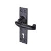 The Tudor Door Handle Lever Lock Wellington Design Black Iron