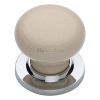 Cream Crackle Knob with Polished Chrome base