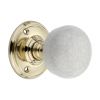 Crackled Porcelain Mortice Door Knob Polished Brass