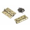 Aged Brass 4" Ball Bearing Butt Hinge (pair) ss