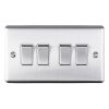 Eurolite Enhance Decorative 4 Gang Switch Satin Stainless Steel