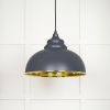 Hammered Brass Harborne Pendant in Slate