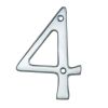 Numerals (0-9) Number 4 - Satin Chrome