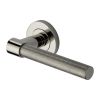 Heritage Brass Door Handle Lever on Rose Phoenix Knurled Design Polished Nickel Finish